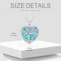 wholesale 925 Sterling Silver Turquoise Heart-Shaped Tree of Life Pendant Necklace for Women-0-4