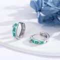 wholesale 925 Sterling Silver Blue Opal Butterfly Hoop Earrings Wholesale With Enamel Design-0-1