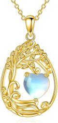 wholesale Sterling Silver Yellow Gold Plated Gemstone Tree of Life Pendant Necklace-0-83