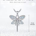 wholesale 925 Sterling Silver White Fire Opal Heart Dove Pendant Necklace for Women Girls Gift-0-11