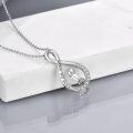wholesale 925 Sterling Silver Mermaid Pendant Necklace with Cubic Zirconia and Infinity Design - I love you forever-0-2