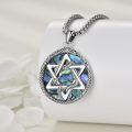 wholesale 925 Sterling Silver Gothic Bone Star of David Hexagram Cross Pendant Necklace -0-2
