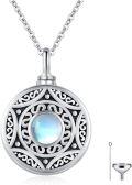 wholesale 925 Sterling Silver Moonstone Urn Pendant Keepsake Ashes Holder Necklace for Women and Men-0-0