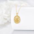 wholesale 14K Gold Santa Muerte Owl Religious Protection Pendant Necklace-0-2