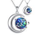 TOUPOP Sterling Silver Abalone Zodiac Fidget Necklace Constellation Jewelry-0-0