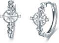 wholesale 925 Sterling Silver Star Compass Huggies Ear Cuff  for Her-0-0