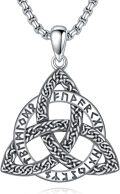 wholesale 925 Sterling Silver Triquetra Pendant Necklaces Norse Runes s for Men and Women-0-0