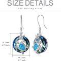 wholesale 925 Sterling Silver Blue Opal Crystal Sea Turtle Drop Earrings for Women Valentines Gift-0-3
