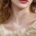 wholesale 925 Sterling Silver Opal Pendant Necklace Wholesale With Zircon Halo-0-1