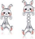 wholesale 925 Sterling Silver Bunny Rabbit Animal Stud Earrings for Women - Cute Cartoon Design-0-0