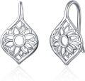 wholesale TOUPOP Sunflower/daisy Leverback Earrings Sterling Silver Flower Dangle Drop Earrings Jewelry For Women Christmas Birthday Gifts -0-0