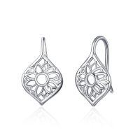 wholesale 925 Sterling Silver Lotus Filigree Hook Earring for Women Gift Jewelry-01-Leverback-Sunflower