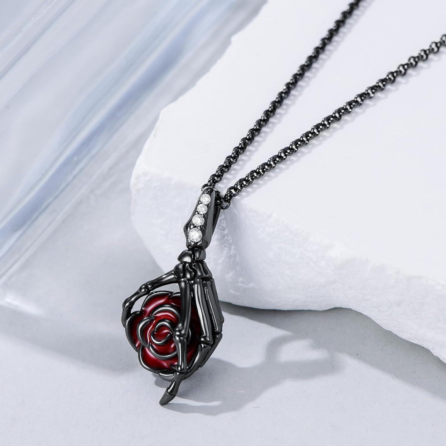 wholesale 925 Sterling Silver Rose in Hand Cremation Keepsake Pendant Necklace with Funnel and Screwdriver Set-0-1