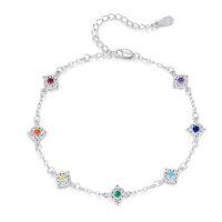 wholesale 925 Sterling Silver Rainbow Birthstone Infinity Knot Bracelet-celtic C