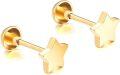 wholesale 18K Gold Star Shaped Stud Earrings with Screwback for Women-0-0