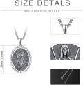 wholesale 925 Sterling Silver Oval Virgin Mary Pendant Necklace with Praying Hands and Star of Bethlehem - Religious  for Women & Men-0-2