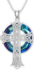 wholesale TOUPOP Celtic Cross Necklace For Women Celtic Pendant 925 Sterling Silver Cross Necklace Jewelry Gift For Women Sister Girlfriend Wife Mom Birthday Christmas Gifts Mother's Day Gift -0-0