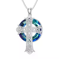 TOUPOP 925 Sterling Silver Celtic Cross Pendant Necklace Women's Gift-undefined