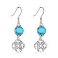 wholesale 925 Sterling Silver Turquoise Celtic Knot Dangle Drop Leverback Earrings -0-0