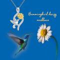 wholesale 925 Sterling Silver Hummingbird Sunflower Pendant Necklace for Women Girls Mothers Day Gift-0-1