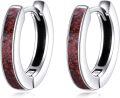 wholesale Sterling Silver Crushed Stone Gemstone Hoop Earrings for Women-0-3