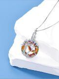 TOUPOP Sterling Silver Crystal Phoenix Urn Necklace Memorial Jewelry-0-1