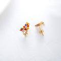 wholesale 14k Gold Rainbow Zircon Flower Stud Earrings For Women-0-2