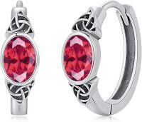 wholesale Sterling Silver Celtic Knot Hoop Earrings with Cubic Zirconia-Earrings-07 July