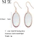 wholesale Sterling Silver Rose Gold Plated White Opal Dangle Earrings for Women-0-6