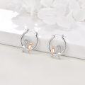 wholesale 925 Sterling Silver Cat and Girl Hoop Earrings s for Women-0-2