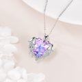 wholesale 925 Sterling Silver Purple Crystal Angel Wing Heart Scarab Pendant Necklace s for Women-0-4