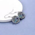 wholesale 925 Sterling Silver Abalone Shell Tree of Life Drop Earrings for Women Girl's Gift Jewelry-0-1