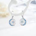 wholesale 925 Sterling Silver Snowflake Blue Opal Leverback Drop Earrings Holiday  for Her-0-5