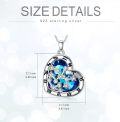 wholesale 925 Sterling Silver Blue Crystal Heart Zodiac Constellation Pendant Necklace-0-2