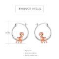 wholesale 925 Sterling Silver Two Tone Rose Gold Boxer Dog Hoop Earrings-0-5