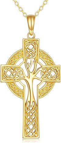 wholesale 14K Gold Celtic Knot Tree of Life Cross Pendant Necklace Religious s for Men & Women-Tree of Life