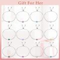 TOUPOP Sterling Silver Birthstone Adjustable Tennis Bracelet-0-6