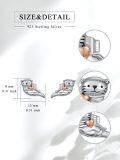 wholesale 925 Sterling Silver Otter Heart Stud Earrings - Cute Animal  for Women Girls-0-1