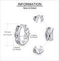 wholesale S925 Sterling Silver Celtic Knot Huggie Earrings with Star Design and Braided Pattern-0-2