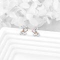 wholesale 925 Sterling Silver Reindeer Stud Earrings Adorable Christmas Gift for Women Girls-0-2