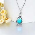 wholesale 925 Sterling Silver Cremation Urn Pendant Necklace Celtic Knot Blue Opal Teardrop Platinum Plated-0-19