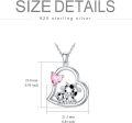 wholesale Sterling Silver Stone Cute Animal Pendant Necklace for Couples Sister Daughter Mother Birthday Gift-0-101