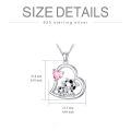 wholesale 925 Sterling Silver Mom Heart Shape Animal Pendant Necklaces for Women Girls Family Love Gift-0-101