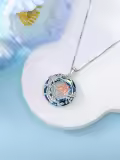 TOUPOP Sterling Silver Blue Crystal Tree Of Life Bird Pendant Necklace For Mom-0-2