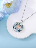 TOUPOP Sterling Silver Blue Crystal Tree Of Life Bird Pendant Necklace For Mom-0-2