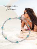 wholesale 925 Sterling Silver Turquoise Beaded Chain Anklet Bracelet for Women-0-35