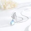 wholesale 925 Sterling Silver Blue Opal Teardrop Pendant Butterfly Necklace for Women Gifts for Her Valentines Day Christmas Jewelry-0-1