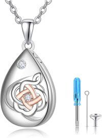 wholesale 925 Sterling Silver Tear Drop Cremation Jewelry Pendant with Funnel Set for Ash Keepsake Memorial Gift-C-Celtic Knot