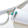 wholesale 925 Sterling Silver Turquoise Gemstone Carved Adjustable Bohemian Cuff Bracelet-0-1