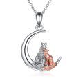 TOUPOP Sterling Silver Abalone Shell Crystal Fox Wolf Necklace-0-0